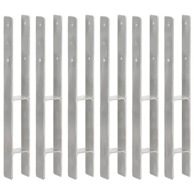 vidaXL Ograjna sidra 6 kosov srebrna 7x6x60 cm pocinkano jeklo