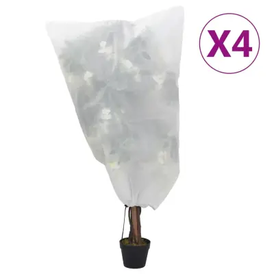 vidaXL Prevleka za rastline iz flisa z vrvico 4 kosi 70 g/m² 0,8x1,2 m