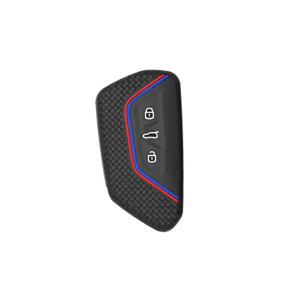 Silikonski ovitek za ključ, združljiv z Volkswagen Golf 8, ID4X, R-Line in Touareg X Red+Blue