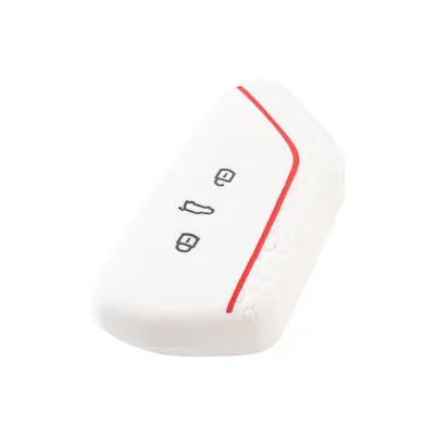 Silikonski pokrov za ključ, združljiv z VW Touareg, Tiguan, Golf 8 - Protizdrsna struktura White