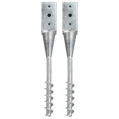 vidaXL Talne konice 2 kosa srebrne 7x7x56 cm pocinkano jeklo