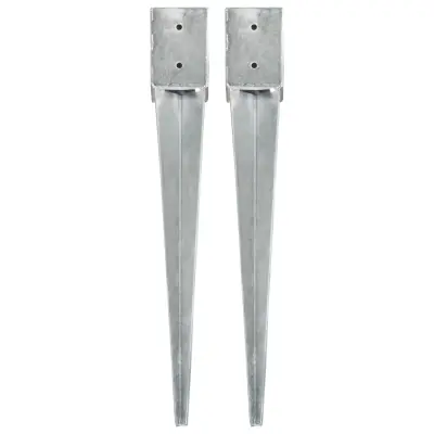 vidaXL Talne konice 2 kosa srebrne 10x10x76 cm pocinkano jeklo