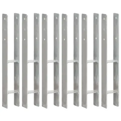 vidaXL Ograjna sidra 6 kosov srebrna 8x6x60 cm pocinkano jeklo