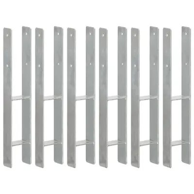 vidaXL Ograjna sidra 6 kosov srebrna 9x6x60 cm pocinkano jeklo