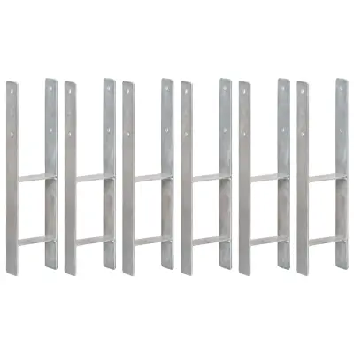 vidaXL Ograjna sidra 6 kosov srebrna 14x6x60 cm pocinkano jeklo