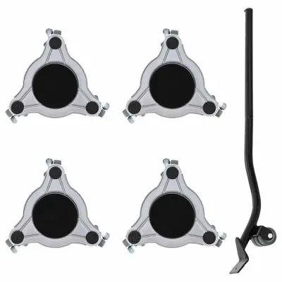 vidaXL Pohištveni valjčki 4 kosi z dvigalom 19 x 17,5 x 6 cm jeklo 1000 kg