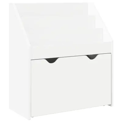 vidaXL Otroška knjižnica Bela 60 x 29,5 x 69 cm Konstruiran les