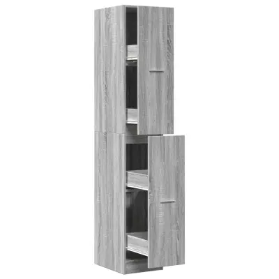 vidaXL Lekarniška omara siva sonoma 30x41x174,5 cm inženirski les