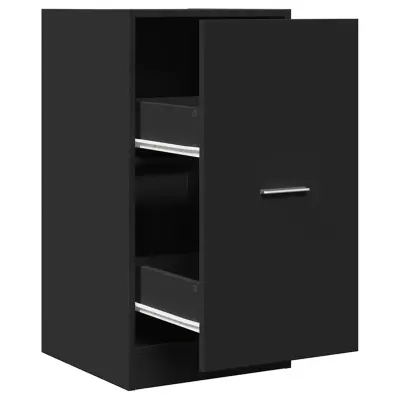 vidaXL Lekarniška omara črna 40x41x77,5 cm inženirski les