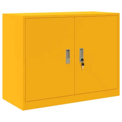 vidaXL Omarica za shranjevanje Gorčična rumena 90 x 40 x 70 cm Jeklo