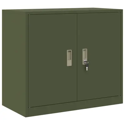 vidaXL Omarica za shranjevanje Oljčno zelena 80 x 40 x 70 cm Jeklo