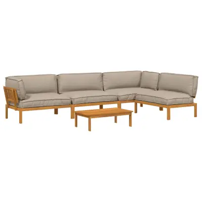 vidaXL Kavčna garnitura z blazino 5 pcs Taupe Masiven les akacije