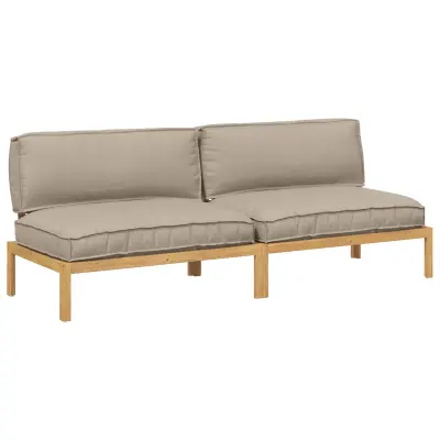 vidaXL Kavčna garnitura Taupe 240 x 92 x 69 cm Masiven les akacije