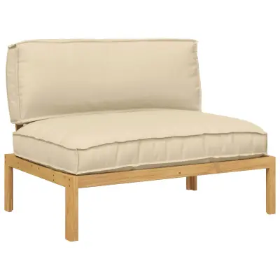 vidaXL Kavčna garnitura Bež 120 x 92 x 69 cm Masiven les akacije