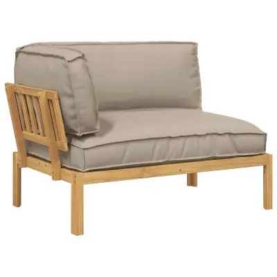 vidaXL Kavčna garnitura Taupe 132 x 92 x 69 cm Masiven les akacije
