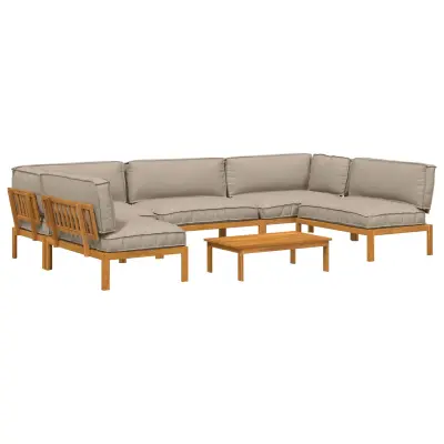 vidaXL Kavčna garnitura z blazino 6 pcs Taupe Masiven les akacije