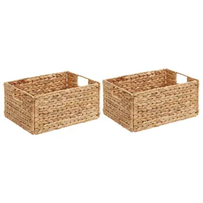 vidaXL Košare za shranjevanje 2 pcs Naravna 35 x 25 x 17 cm