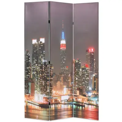 vidaXL Zložljiv paravan 120x170 cm New York ponoči