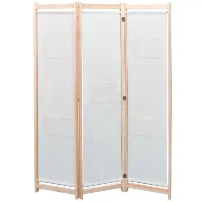 vidaXL Paravan 3-delni blago 120x170x4 cm krem