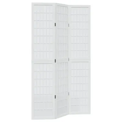 vidaXL Paravan 3-delni bel trden les pavlovnije