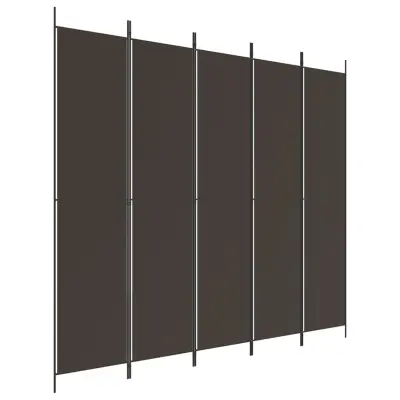 vidaXL Paravan 5-delni rjav 250x220 cm blago