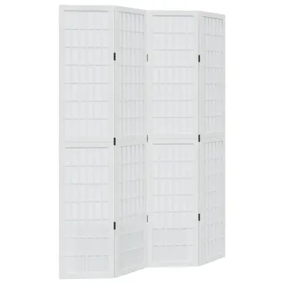 vidaXL Paravan 4-delni bel trden les pavlovnije