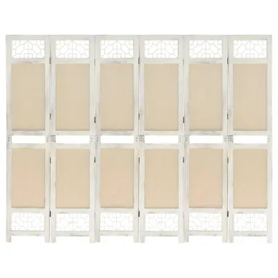 vidaXL Paravan 6-delni krem 210x165 cm blago