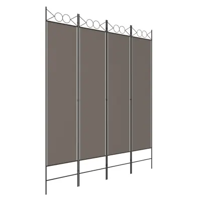 vidaXL Paravan 4-delni antracitna 160x220 cm blago