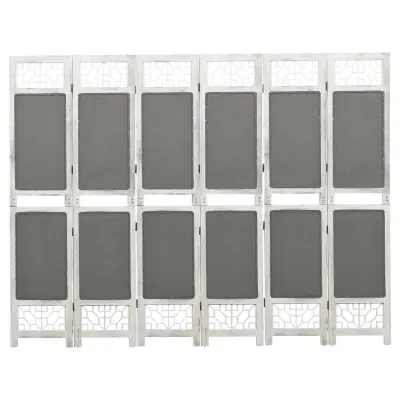 vidaXL Paravan 6-delni siv 210x165 cm blago