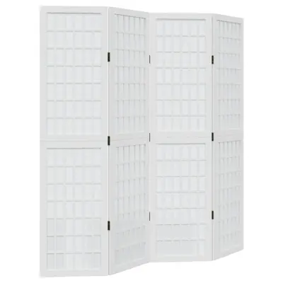 vidaXL Paravan 4-delni bel trden les pavlovnije