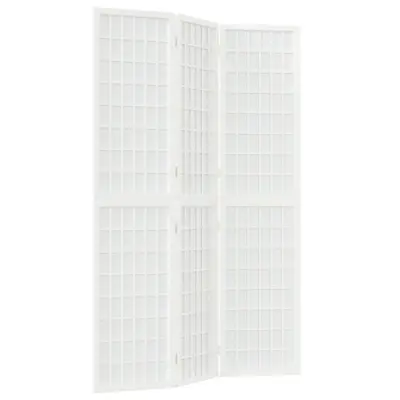 vidaXL Zložljiv 3-delni paravan japonski stil 120x170 cm bele barve