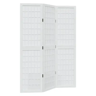 vidaXL Paravan 3-delni bel trden les pavlovnije