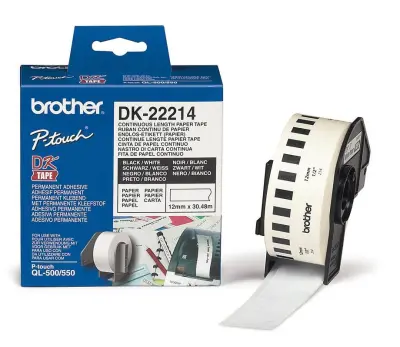 Brother DK22214 Neskončne nalepke - papir bel 12mm x 30,48m