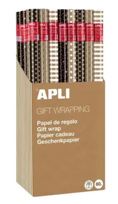 Apli Displej ovojni papir 60g,0,7 x 2 m Kraft Black&amp;White, 55 kos