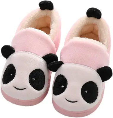 Otroški hišni copati s toplim krznom, rožnati, protizdrsni podplat, mehki in pralni, velikost 38/39 EU