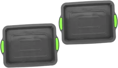 Pekač silikonski s premazom proti sprijemanju, set 2 kosov, siva barva, 35 x 25 cm, primeren za pečico in zamrzovalnik