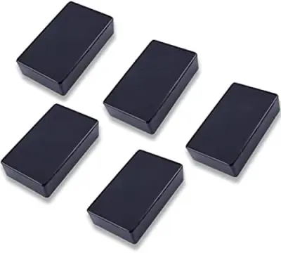 Vodoodporne škatle za shranjevanje, komplet 5 kosov, črna umetna masa, trpežne in praktične, dimenzije 10 x 6 x 2,5 cm