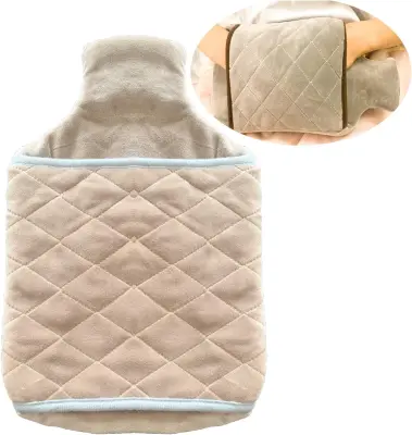 Prevleka za termofor 2L, puhasta in mehka žametna zaščita, rjava barva, toplotna izolacija, pralna, brez termoforja