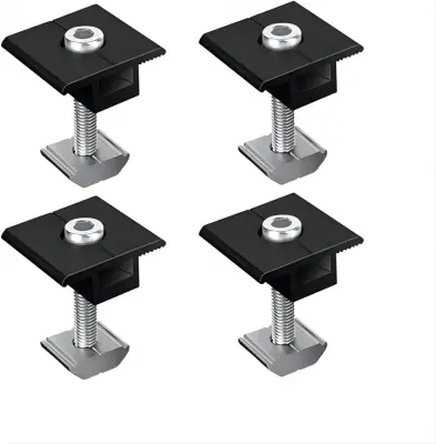 Sredinske sponke za solarni modul 35 mm, komplet 4 kosi, aluminijast nosilec za fotonapetostne panele, črne barve, AL6005-T5