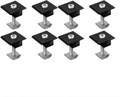 Sredinske sponke za solarne module 30 mm, komplet 8 kosov, eloksiran aluminij, nosilec za fotonapetostne panele, črne barve