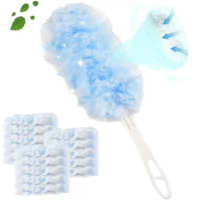 Metlica za prah s teleskopskim ročajem in 30 nadomestnimi nastavki iz mikrovlaken, komplet za učinkovito čiščenje doma