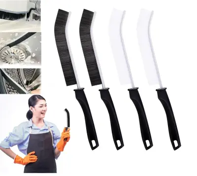 Krtača za čiščenje fug in špranj, set 4 kosov, trde PET ščetine za kopalnico in kuhinjo, ozko strgalo za reže in težko dostopna mesta