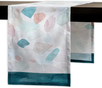 Namizni tekač Maison d’Hermine Summer Picnic, 100% bombaž, 183x37 cm, dekorativni namizni prt z akvarelnim motivom, barvit