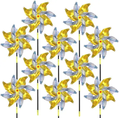 Vetrnica za odganjanje ptic, komplet 6 kosov, odsevna zaščita vrta, 52x24,5 cm, varna in učinkovita vetrna spirala