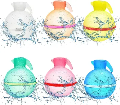 Vodni baloni za večkratno uporabo, silikonski magnetni baloni za vodo, samotesnilni, set 6 kosov, mešane barve