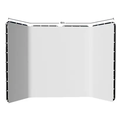 Stojalo za ozadje, prilagodljiva velikost, posebna platnena tkanina, 240x400cm bela