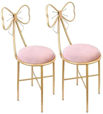 Roza žametna stolčka, ličilna toaletna miza, lokasti naslon, roza