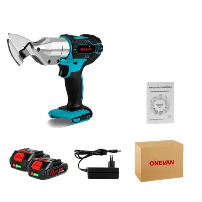 Brezžične električne škarje, 800W moč, rezalnik kovinskih plošč, 2 bateriji EU vtič