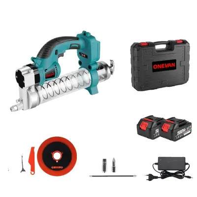 Električna mastna pištola, visok tlak 69MPA, brezkrtačni motor, vključuje 2 bateriji, 2 baterijski EU vtič