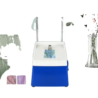 Stekleni mlinček, kompaktna velikost, visoka hitrost vrtenja, modra, EU